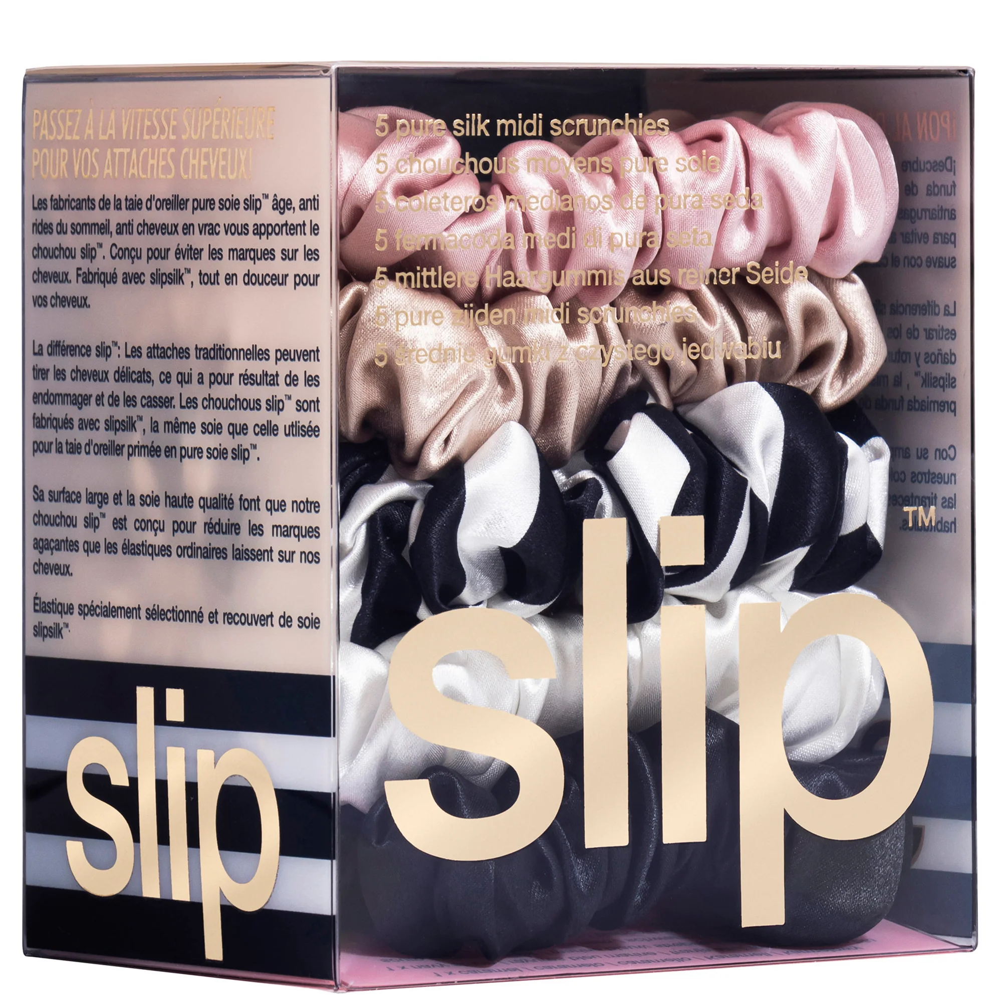 Slip Silk Midi Scrunchies - Multi (Pack of 5) - Image 3
