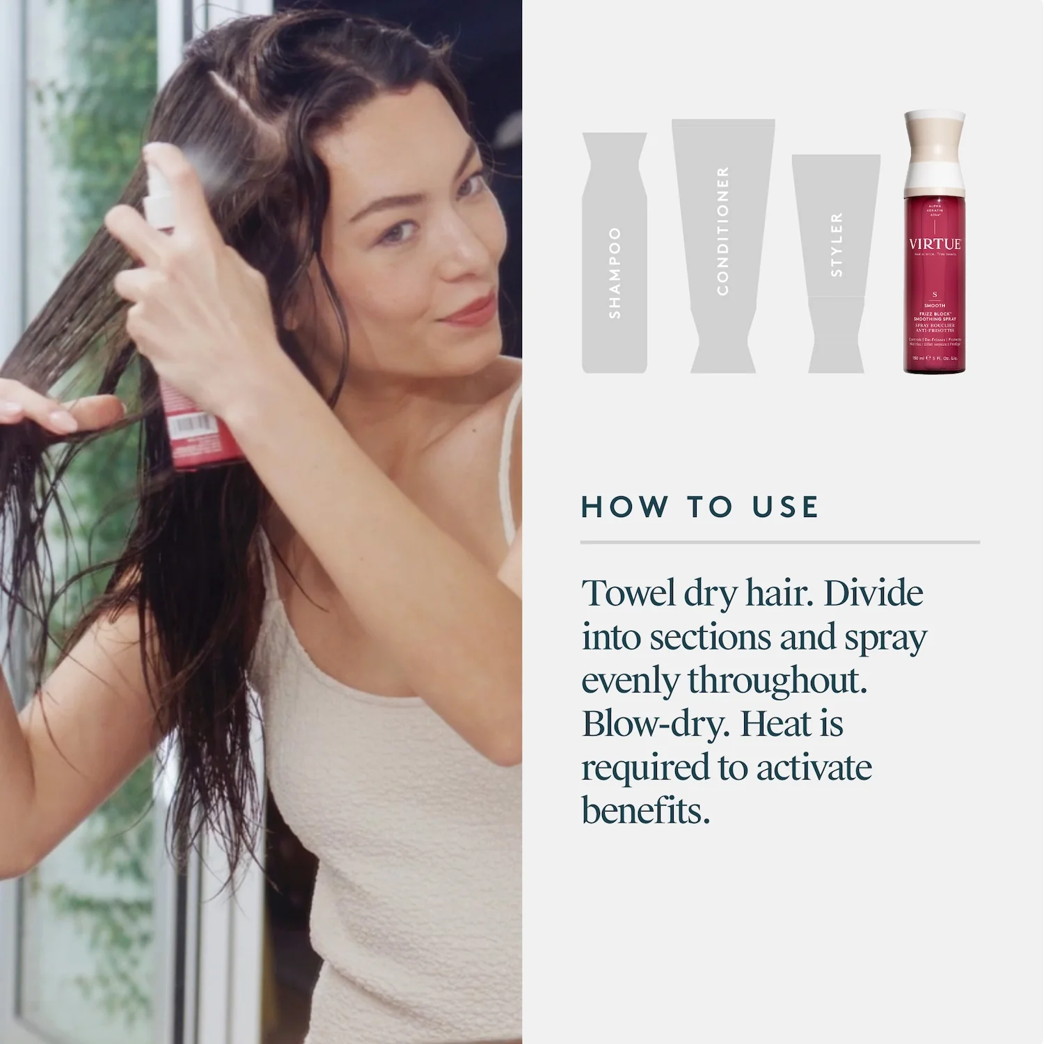 Virtue Smooth Frizz Block™ Smoothing Spray 60ml - Image 13